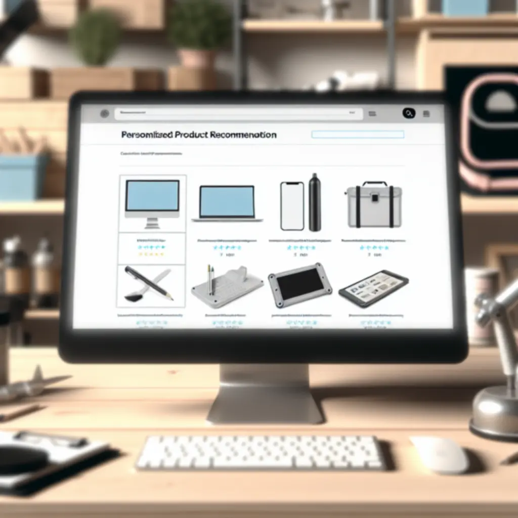 Panel rekomendacji produktów na ekranie komputera, pokazujący dopasowane narzędzia Toolvexar.