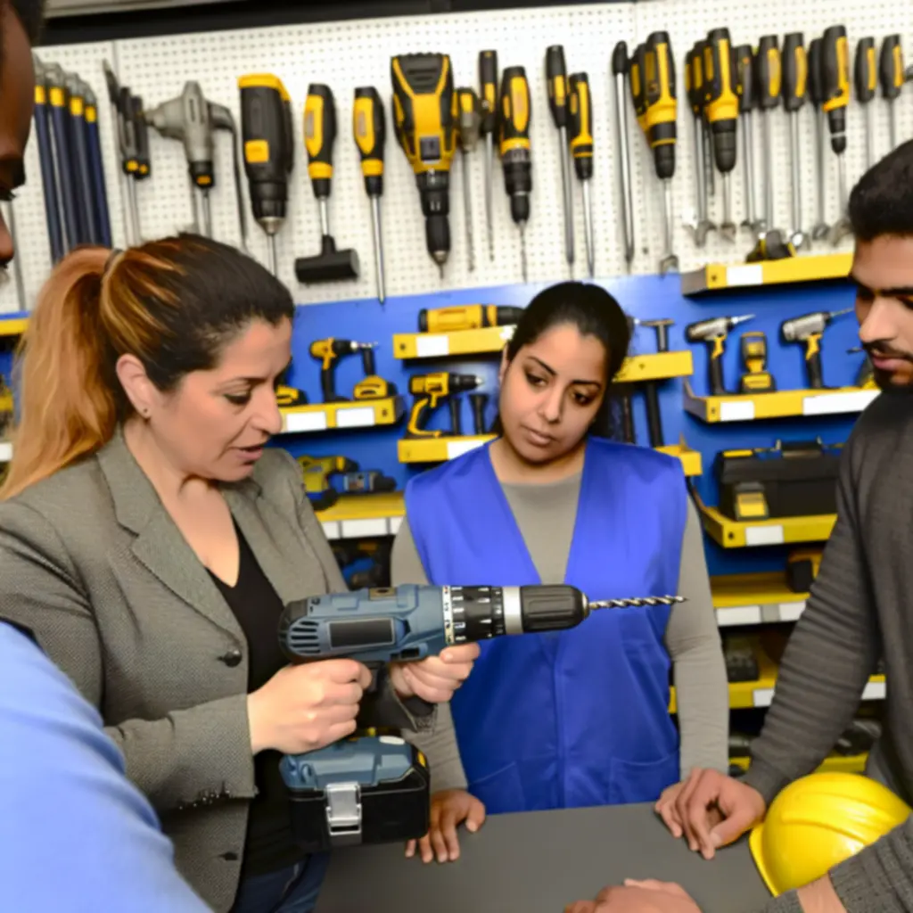 Ekspert Toolvexar prezentujący działanie elektronarzędzia podczas pokazu